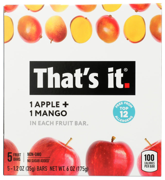 THATS IT: Apple Plus Mango Fruit Bars 5Ct, 6 oz