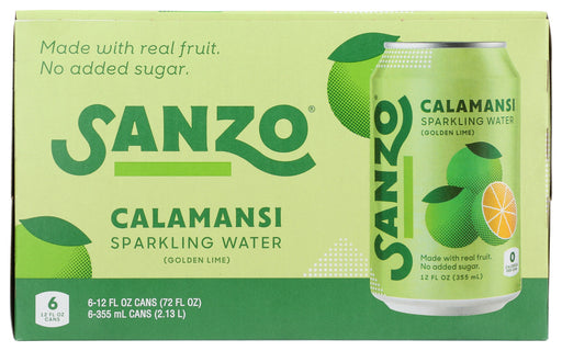 SANZO: Calamansi Golden Lime Sparkling Water 6Pk, 72 fo