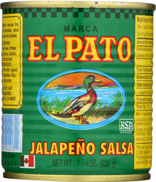 A great cooking salsa to add depth to your next round of tacos, enchiladas, pastas or meat/fish stews. You can also use this El Pato JalapeÃ±o Salsa Sauce as a dipping sauce for corn chips for a real jalapeÃ±o kick!