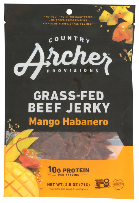 COUNTRY ARCHER: Mango Habanero Beef Jerky, 2.5 oz