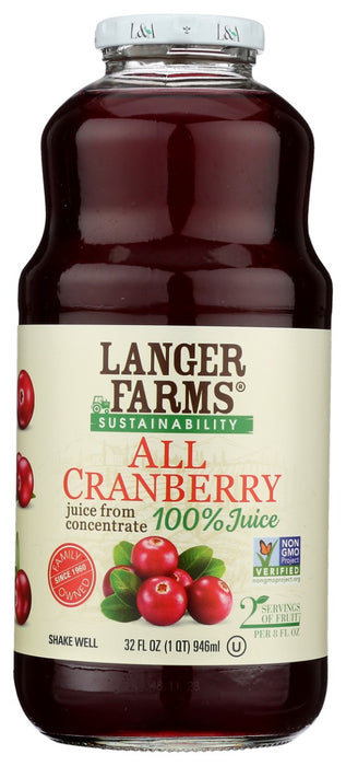 All Cranberry is 100% pure juice from concentrate, pressed from Fresh Cranberries that are 100% USA Grown.