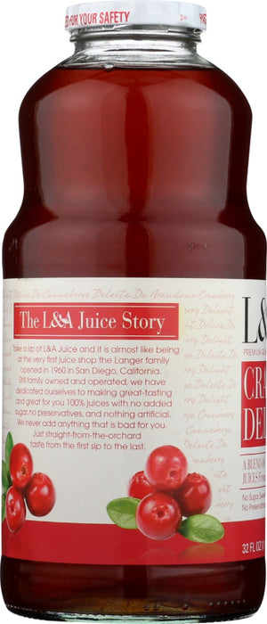 L & A JUICE: Cranberry Delight Juice, 32 fo