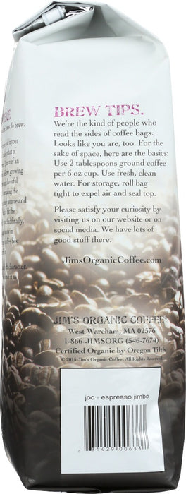 JIMS ORGANIC COFFEE: Espresso Jimbo Coffee, 11 oz