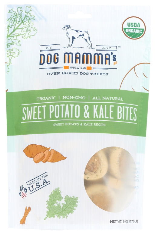 DOG MAMMAS: Organic Sweet Potato and Kale Bites Dog Treats, 6 oz