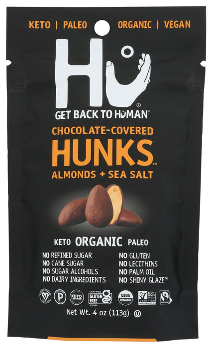 HU: Chocolate Covered Hunks Almonds and Sea Salt, 4 oz