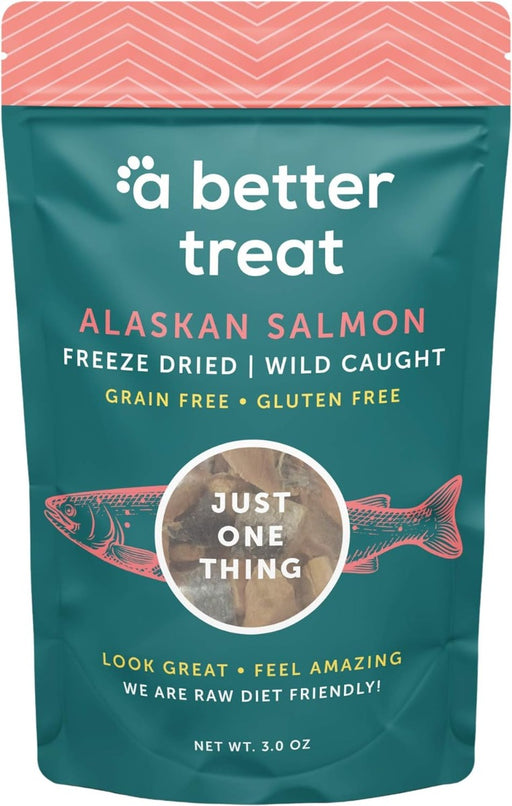 A BETTER TREAT: Freeze Dried Wild Caught Salmon Dog and Cat Treats, 3 oz