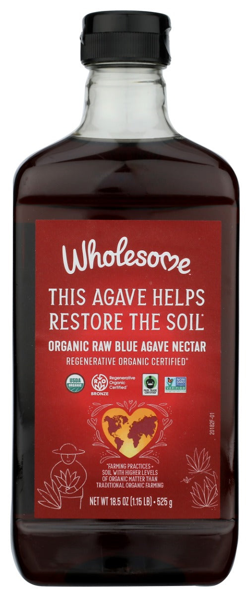 WHOLESOME: Organic Raw Blue Agave Nectar, 18.5 oz