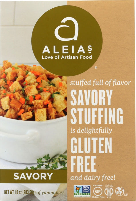 Flavorful, aromatic and immensely delicious!
Every bit of our gluten free savory stuffing is perfectly seasoned with a balanced blend of herbs and spices. You will want to serve it as a side dish year round!