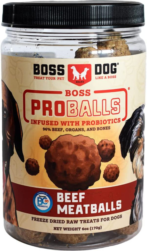 BOSS DOG BRAND INC: Proballs Beef Meatball Freeze Dried Raw Dog Treat, 6 oz