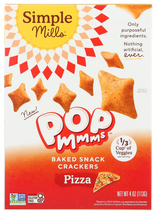 SIMPLE MILLS: Baked Snack Crackers Pizza, 4 oz