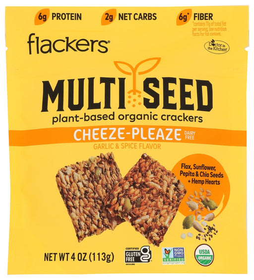 FLACKERS: Multi Seed Crackers Cheeze-Pleaze, 4 oz