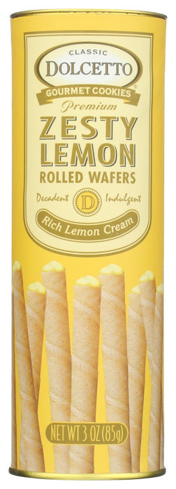 DOLCETTO: Wafer Rolls Lemon, 3 oz