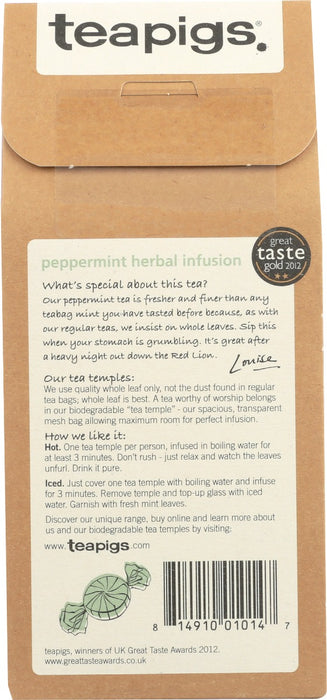 TEAPIGS: Tea Pepprmnt Leaves, 15 ea