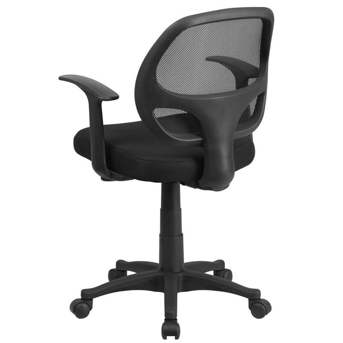 Mid-Back Black Mesh Swivel Ergonomic Task Office Chair with T-Arms - Desk Chair