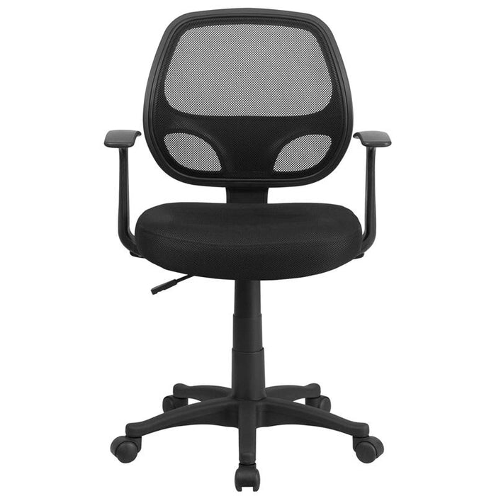 Mid-Back Black Mesh Swivel Ergonomic Task Office Chair with T-Arms - Desk Chair