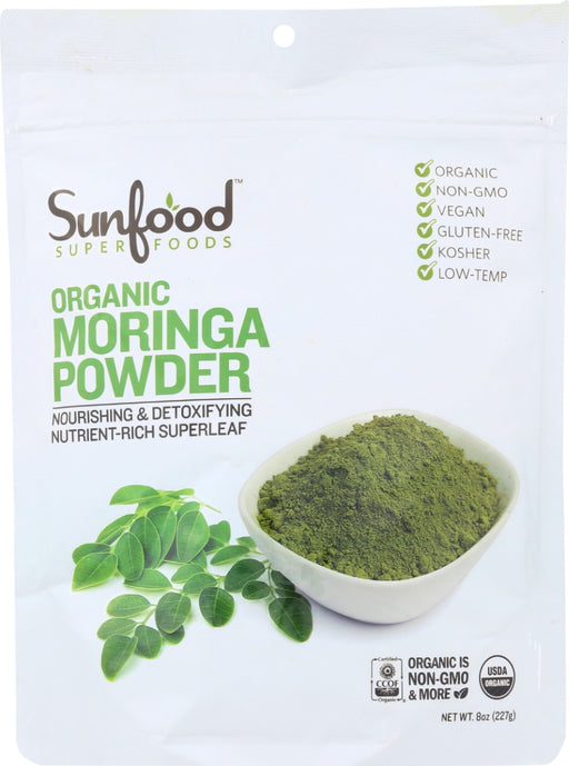 SUNFOOD SUPERFOODS: Moringa Leaf Powder Organic, 8 oz