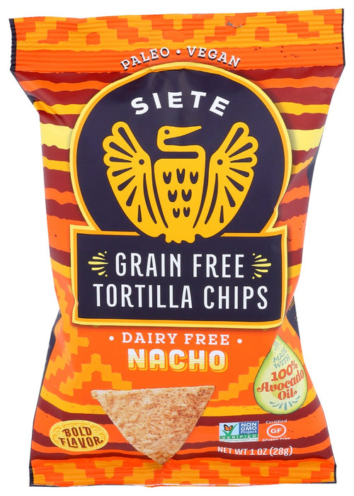 SIETE: Nacho Grain Free Tortilla Chips, 1 oz