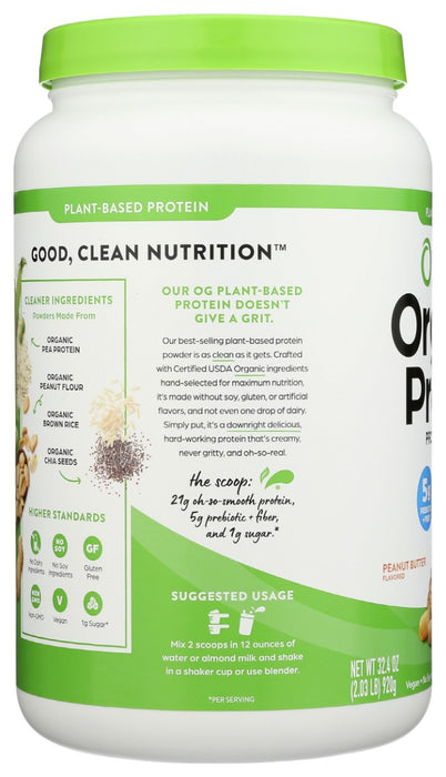 ORGAIN: Organic Protein Plant Based Protein Powder Peanut Butter, 32.4 oz