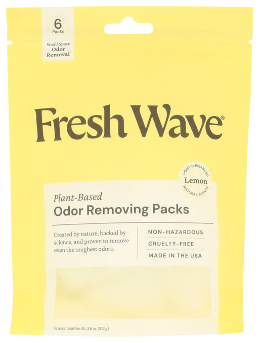 FRESH WAVE: Odor Removing Packs Lemon, 6 pc