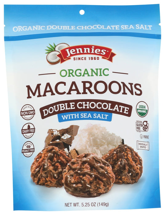 JENNIES: Organic Certified Gluten Free Double Chocolate Sea Salt Macaroons, 5.25 oz