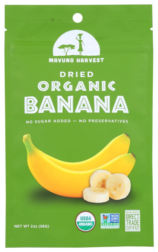 Keep a bag on hand for a quick and satisfying snack at work, on the go, or at home. Add it to your breakfast bowl or use it to add some natural sweetness to your baking.
Mavuno Harvest Organic Dried Banana is also a great choice for those following a vegan or gluten-free diet. It's a natural, plant-based snack that is free from any animal products or gluten.