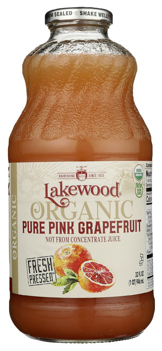 LAKEWOOD: Organic Pure Pink Grapefruit Juice, 32 fo