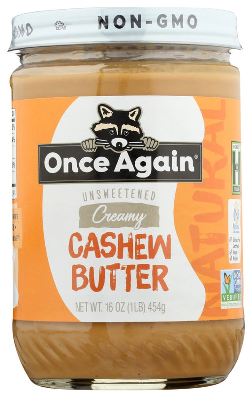 Deliciously creamy, natural cashew butter made with the finest cashews that are dry roasted and milled smooth. No added salt or sugar.