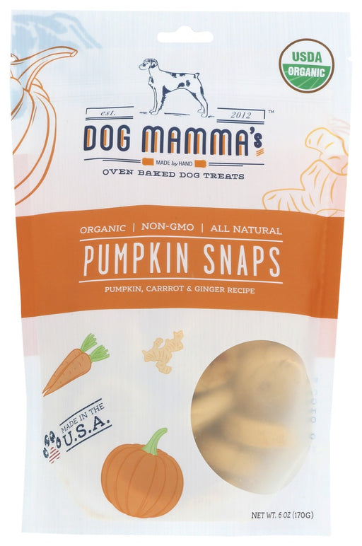 DOG MAMMAS: Organic Pumpkin Snaps Dog Treats, 6 oz