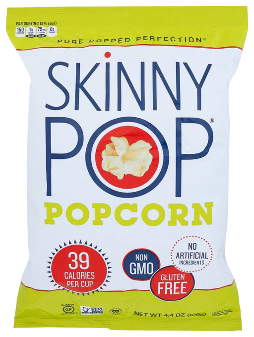 SKINNYPOP Original is a deliciously simple combination of perfectly popped popcorn, oil and salt that is sure to satisfy your salty snack desires. This 4.4oz bag is great for individuals to grab a few handfuls or for sharing with friends and family. SKINNYPOP is gluten free, non-GMO, and a delicious whole grain snack. This flavor is also vegan!