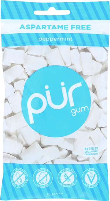 This aspartame free and sugar free gum is refreshing &amp; has a minty flavor to liven your taste buds. Keep your mouth feeling fresh with an intense burst of classic peppermint flavor. Comes in a resealable bag.