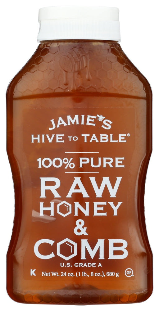 HIVE TO TABLE HONEY FARMS: Pure Raw Honey and Comb, 24 oz