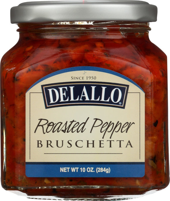 Starring sweet roasted peppers, this authentic Italian recipe is a stunning yet simple appetizer paired with crispy toasts or Italian bread. DeLallo Roasted Pepper Bruschetta is also a colorful condiment that brings to life a myriad of kitchen creations: sandwiches, salad dressings, omelets, roasted veggies, pasta sauce, grilled meats, seafood, chicken and more!