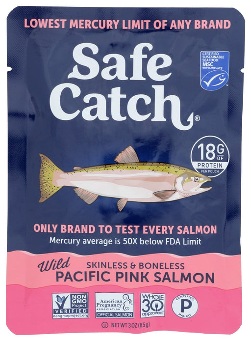 Our wild pacific pink salmon pouch has the lowest mercury limit of any salmon brand. It's a great choice for kids &amp; pregnant women! Now in single-serving pouches. Take them anywhere!