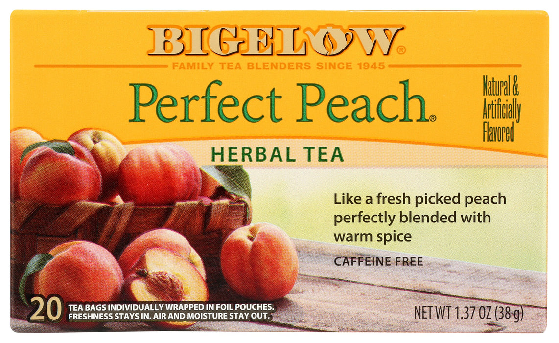 Our Perfect Peach is like a fresh picked peach perfectly blended with warm spice. Try it hot or iced.