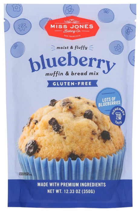 MISS JONES BAKING CO: Gluten Free Blueberry Bread and Muffin Mix, 12.35 oz