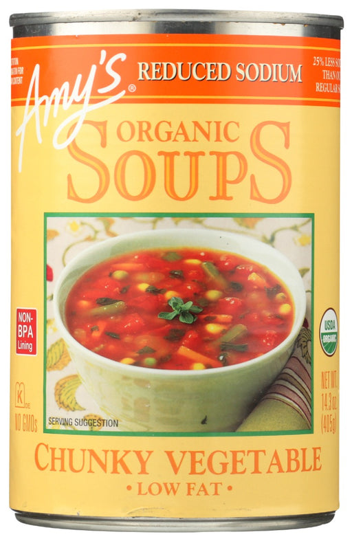 AMYS: Organic Chunky Vegetable Soup Reduced Sodium, 14.3 oz