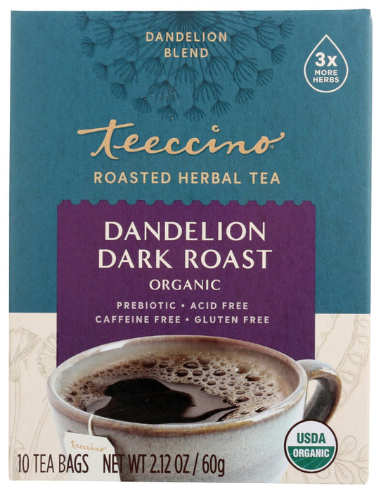 TEECCINO: Dandelion Dark Roast Herbal Tea, 10 bg