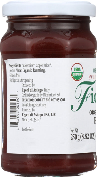 RIGONI: Organic Fruit Spread Raspberry, 8.82 oz