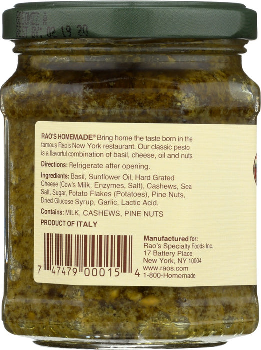 RAOS: Homemade Basil Pesto, 6.7 oz