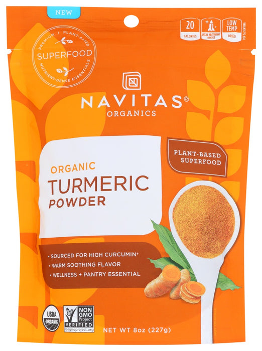 Navitas Organics Turmeric Powder is specifically sourced for high curcumin”the revered compound in turmeric that gives it its anti-inflammatory properties.

100% organic turmeric powder
Used as a healing spice in Traditional Chinese and Ayruvedic Medicine for centuries
Contains curcumin, a unique plant compound known to reduce inflammation
Pair with black pepper to support optimal absorption
