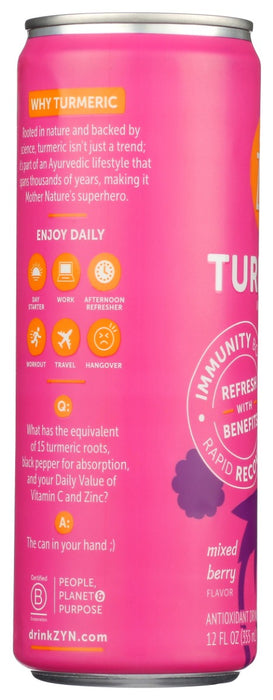 ZYN: Turmeric Wellness Drink Mixed Berry, 12 fo