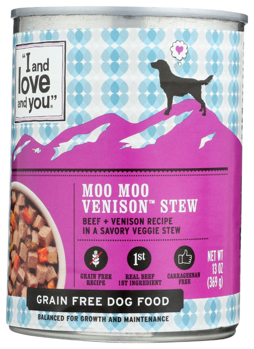 I&LOVE&YOU: Moo Moo Venison Stew Wet Canned Dog Food, 13 oz