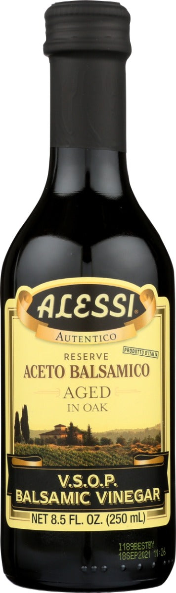 Prior to bottling our V. S. O. P. balsamic vinegar, it is placed in old wooden brandy barrels purchased from producers in Italy. The aged wood imparts all the nuances and subtle flavors to the vinegar allowing it to rival the taste of an exquisite 20 year vinegar.