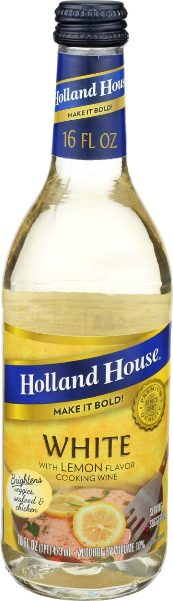 HOLLAND HOUSE: White With Lemon Cooking Wine, 16 oz