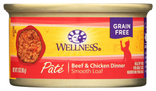 WELLNESS: Complete Health Pate Beef and Chicken Dinner Cat Food, 3 oz