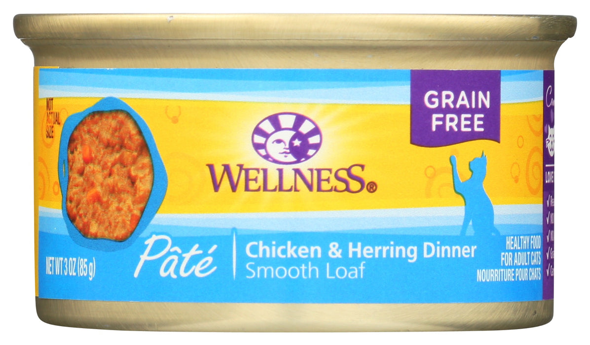 WELLNESS: Complete Health Pate Chicken and Herring Dinner Cat Food, 3 oz