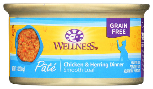 WELLNESS: Complete Health Pate Chicken and Herring Dinner Cat Food, 3 oz