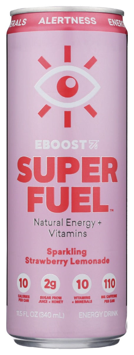 EBOOST: Super Fuel Natural Energy Plus Vitamins Strawberry Lemonade, 12 oz