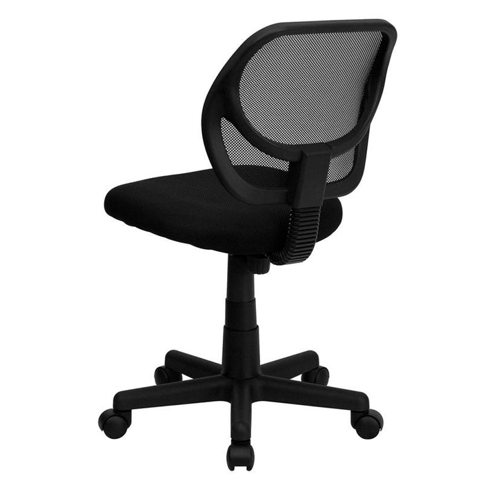 Low Back Black Mesh Swivel Task Office Chair with Curved Square Back