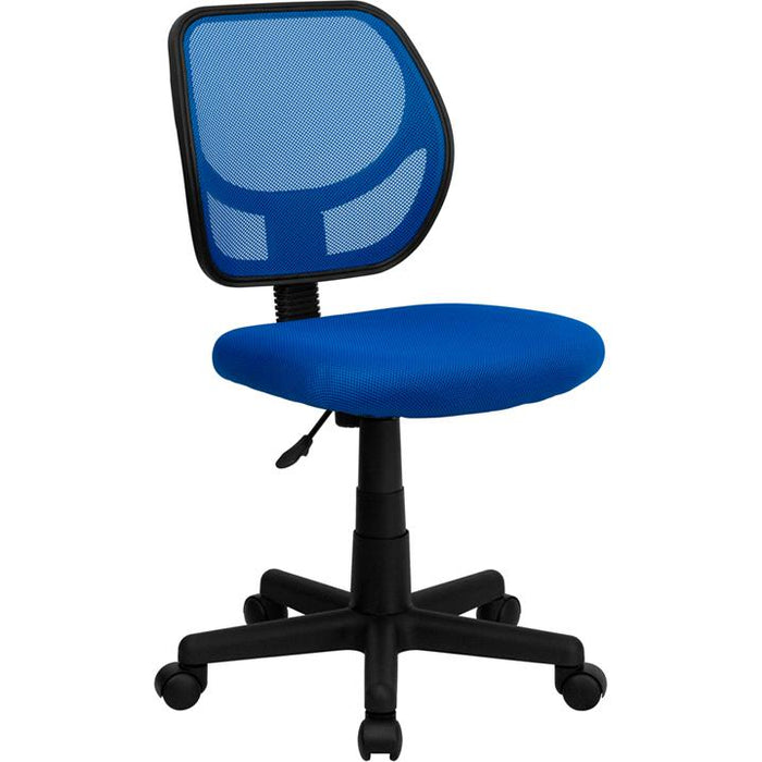 Low Back Blue Mesh Swivel Task Office Chair